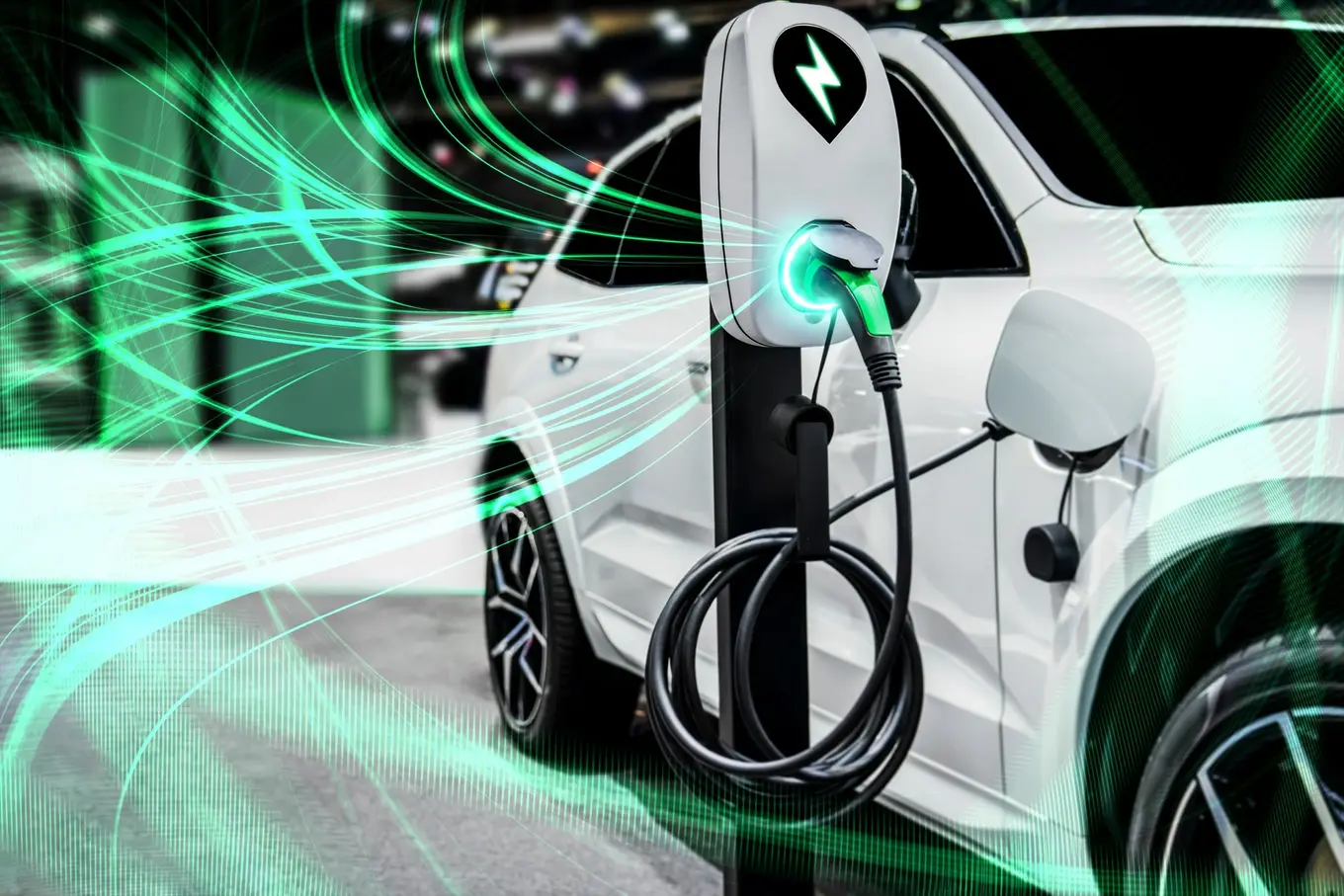 ładowanie elektrycznego samochodu